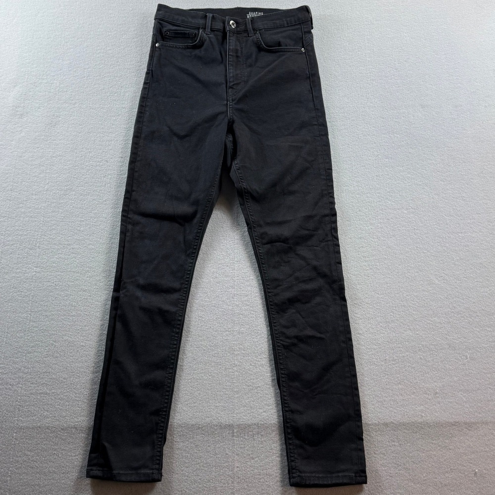 H&M &Denim Shaping Super‎ Skinny Jeans Womens 26 Black Ultra High Waist Ankle